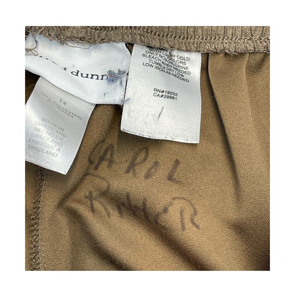 Alfred Dunner Wide Leg Pants Women 14 Brown 100% Polyester Elastic Waist Pull On - Picture 4 of 7